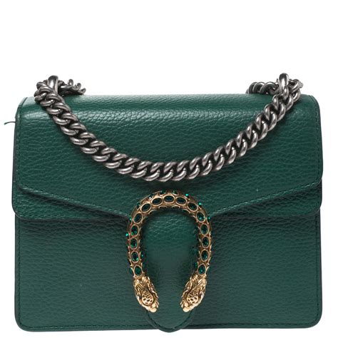 gucci dionysus leather mini bag green